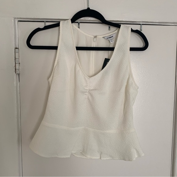 Express White Peplum Tank top Size Small NWT - Picture 3 of 11